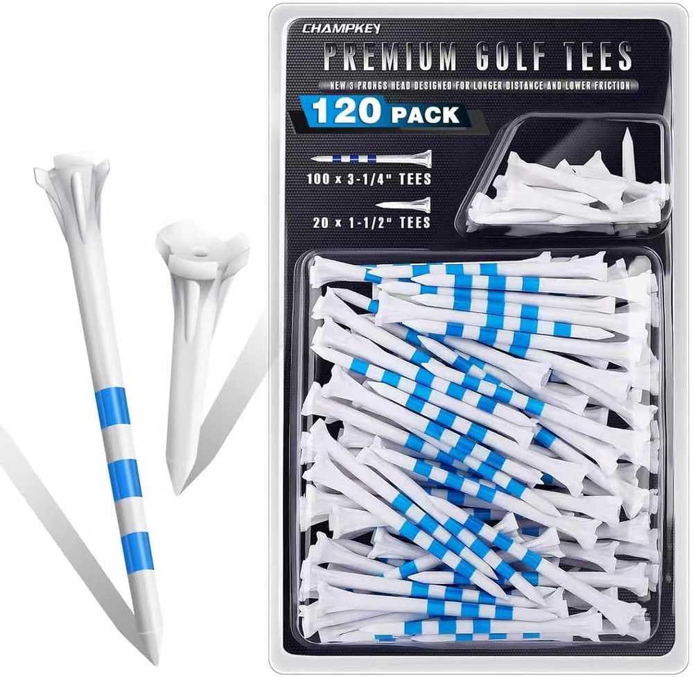 Premium 3-Prong Plastic Golf Tees 3-1/4" view 2