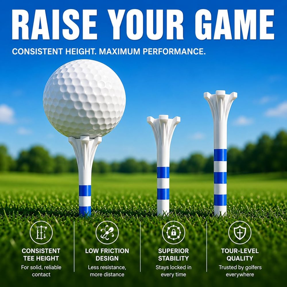 Advanced 5-Prong Plastic Golf Tees 120 Pack view 3