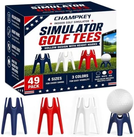 Golf Simulator Tees 49 Pack, 4 Heights