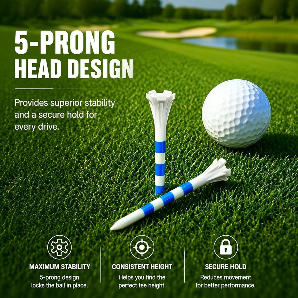 Professional 170 Pack Plastic Golf Tees, 3 Sizes view 4