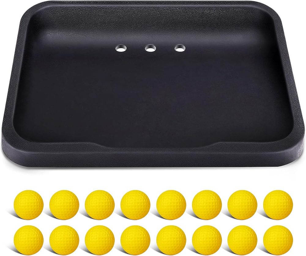 Heavy-Duty Rubber Golf Ball Tray with 16 Foam Balls view 2