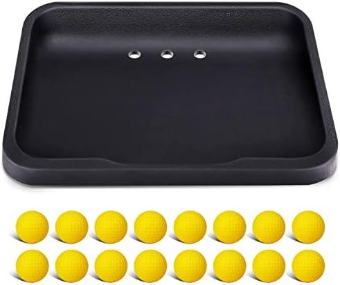 Heavy-Duty Rubber Golf Ball Tray with 16 Foam Balls