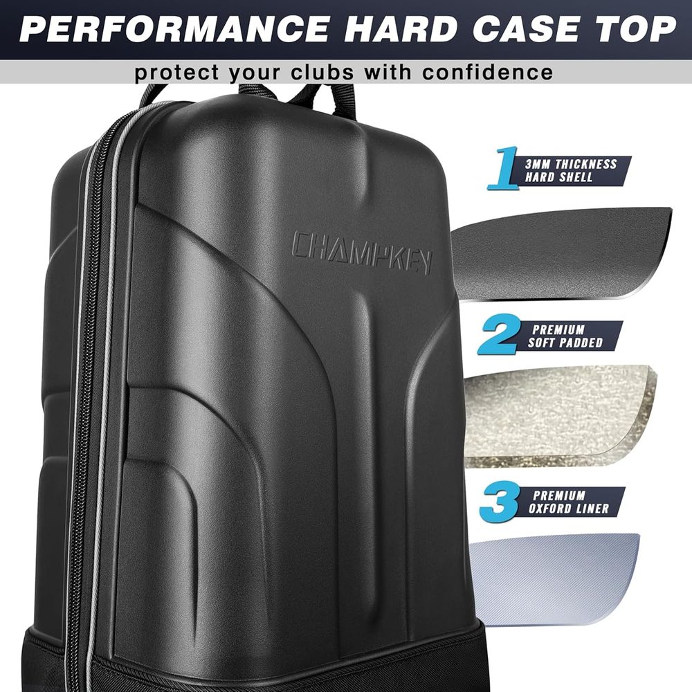 Premium Soft-Padded Golf Travel Bag with Oversized Wheels view 4